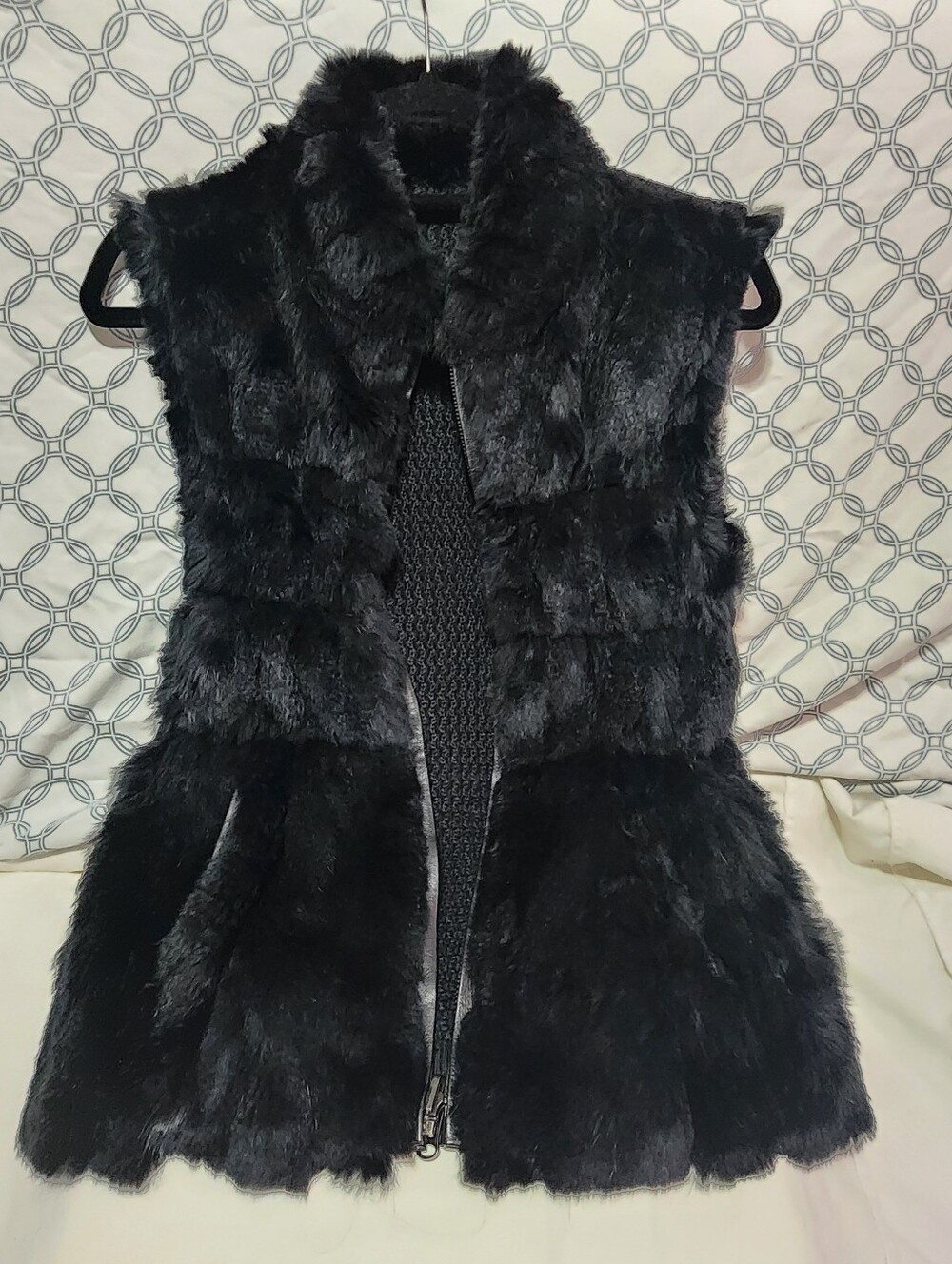Love Token Reversible Faux Fur and Puffer Vest in black (RN# 132385). XS